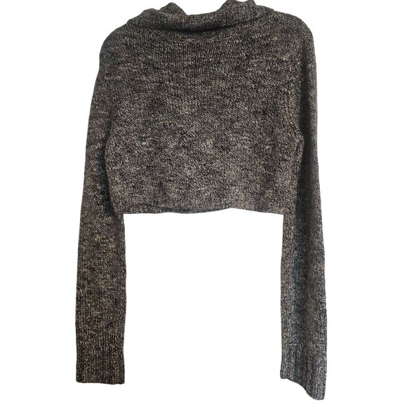 Trouvé Women’s Cropped Sweater Gray Zip M Minimalist Academia Espressocore - Picture 6 of 12